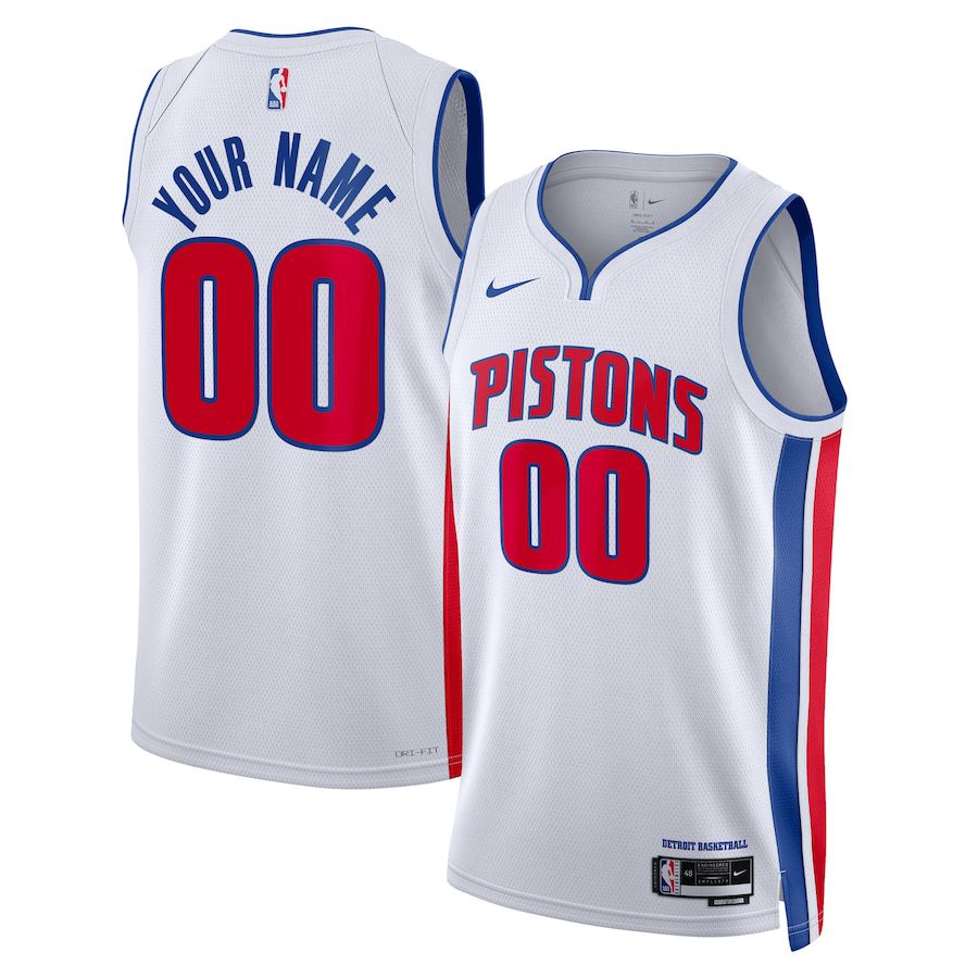 Men Detroit Pistons Nike White Association Edition 2022-23 Swingman Custom NBA Jersey